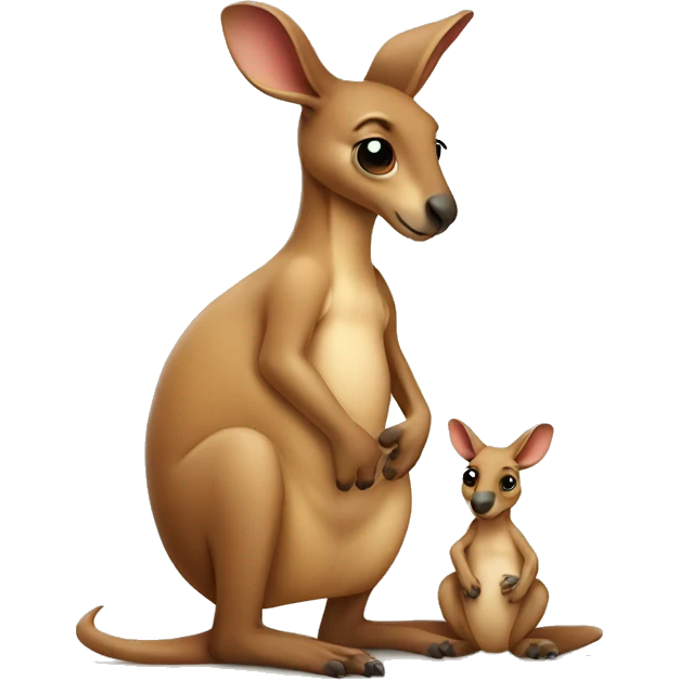 kangaroo with baby in pouch emoji