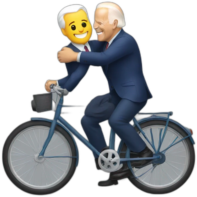 joe biden hugging a bike emoji