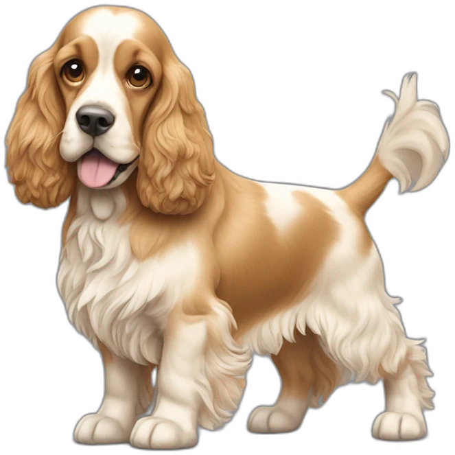 Dog-english-cocker-spaniel-full-body-golden emoji
