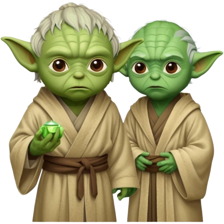 Yoda teaching Luke from Star Wars" the mivie emoji