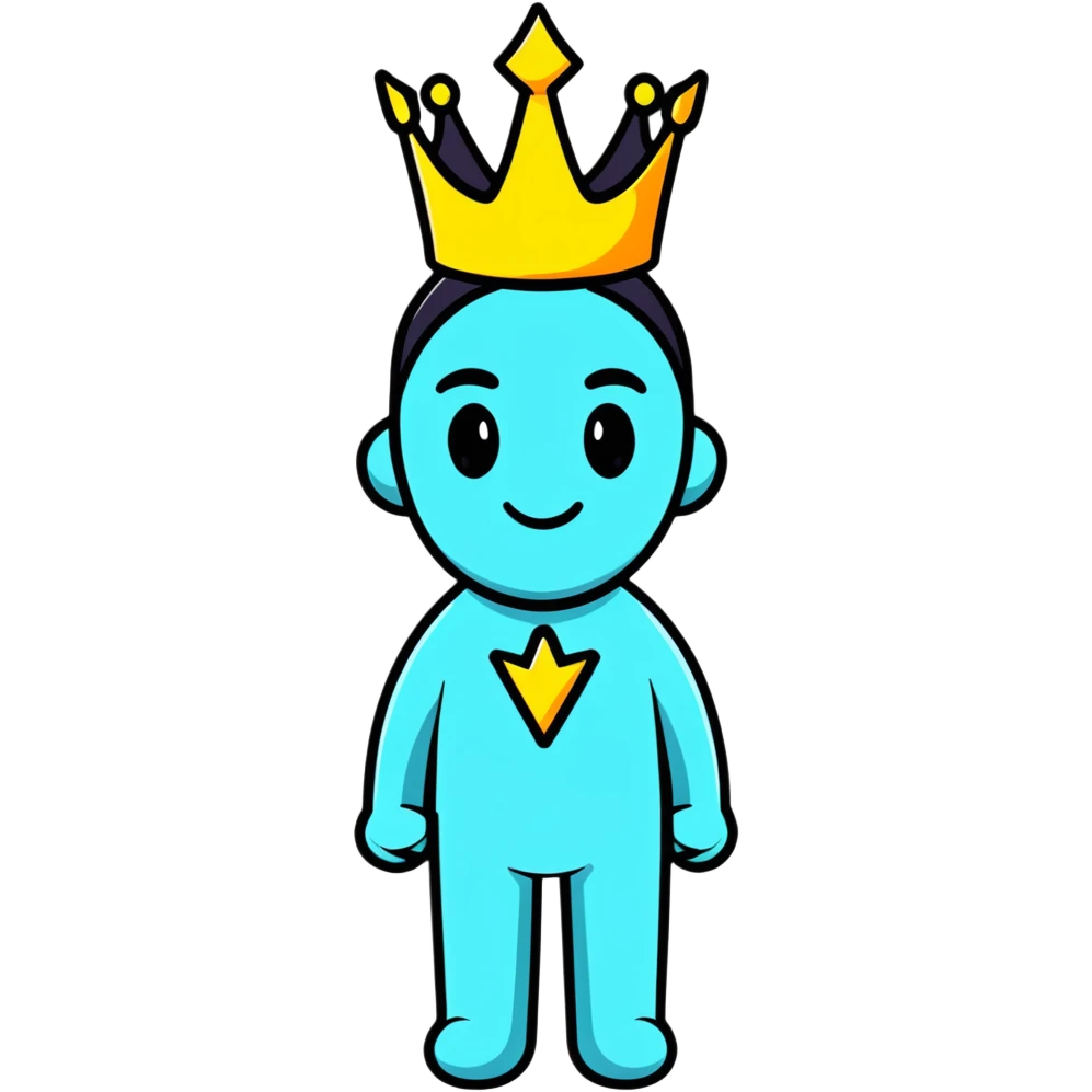 god mode avatar with glowing aura and crown emoji