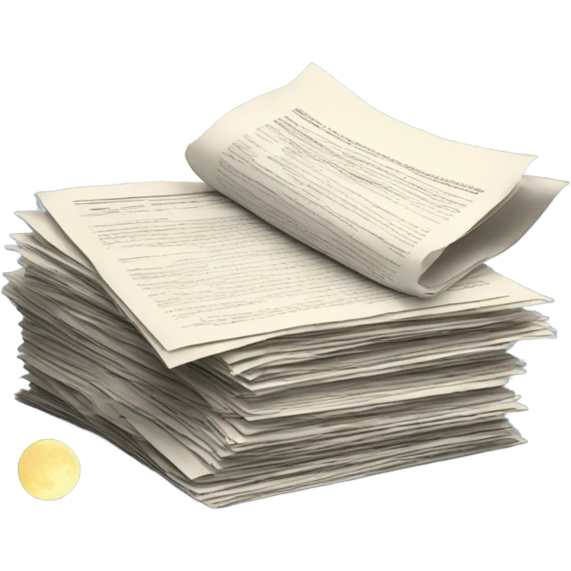 Lots of documents, there's a moon nearby emoji