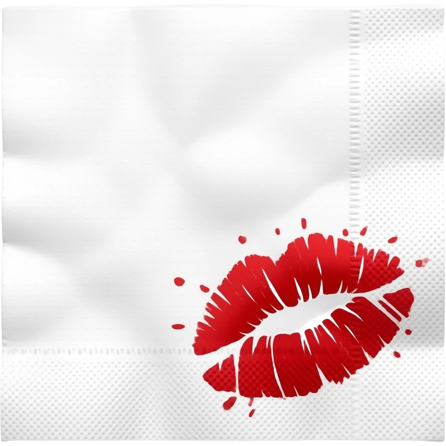 A lipstick-stained napkin emoji