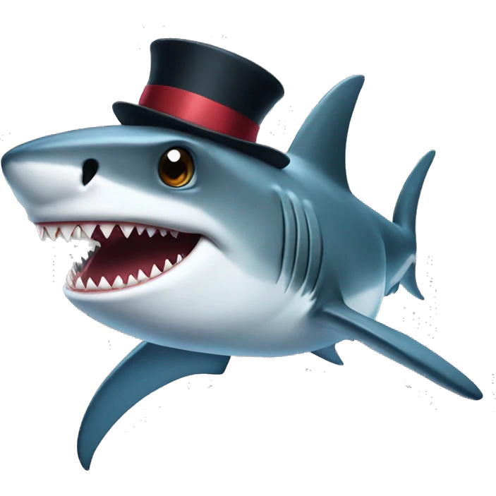shark with tophat emoji