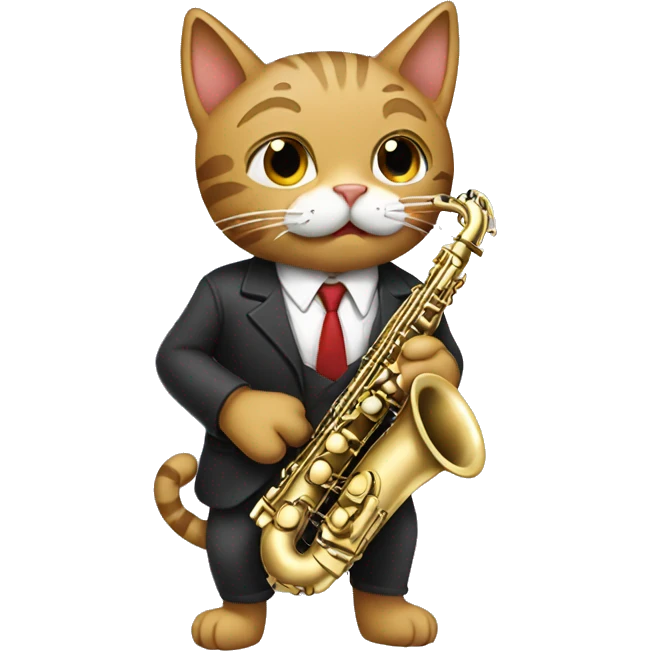 Cat playing saxophone  emoji