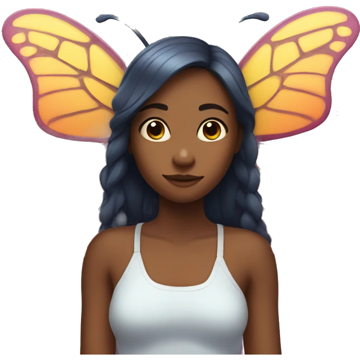 Girl with butterfly wings and 4 arms emoji