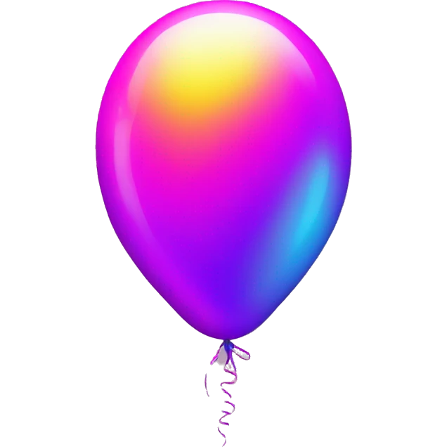 Shiny neon balloons emoji