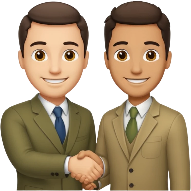 two men smiling and shaking hands emoji
