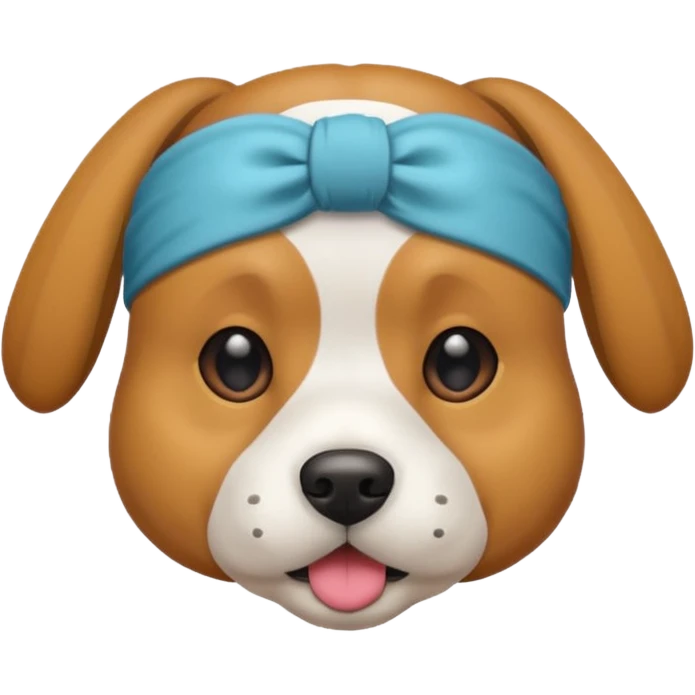Dog wearing a handband emoji