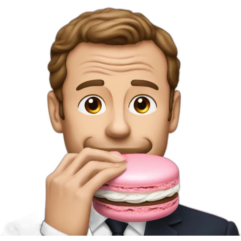 Macron eating a macaron emoji