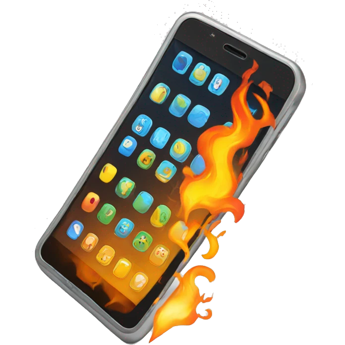 phone with flames emoji