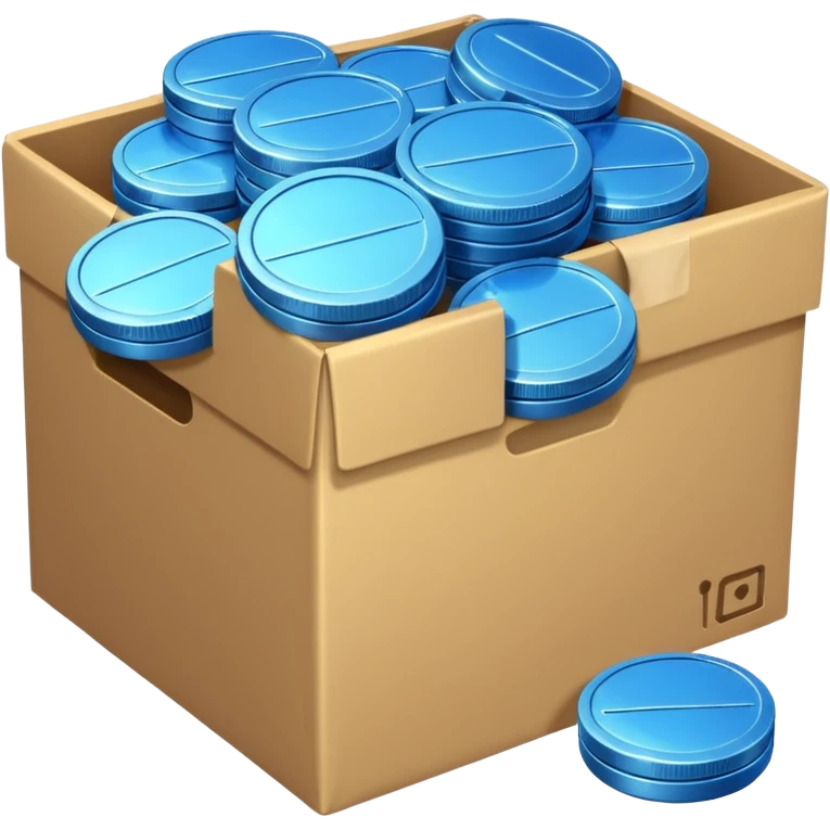 blue coins credit in a package emoji