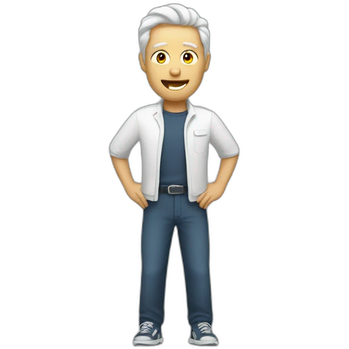 white man with energy emoji