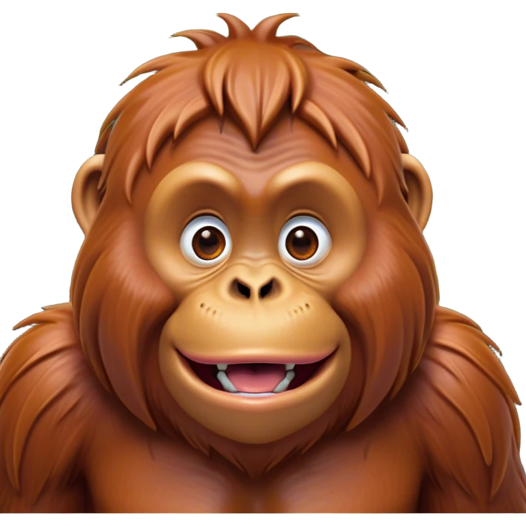 Cinematic Comical Orangutan Portrait Emoji, Head tilted dramatically with an exaggeratedly shocked expression, featuring a robust, animated face with wide, comically expressive eyes full of humorous disbelief, Simplified yet hilariously expressive features, highly detailed, glowing with a slightly sassy glow, high shine, dramatic yet playful, stylized with an air of quirky jungle attitude, soft glowing outline, capturing the essence of a meme-worthy orangutan that looks ready to side-eye its way into viral fame! emoji