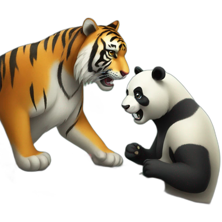 Tiger playing poker with a panda emoji