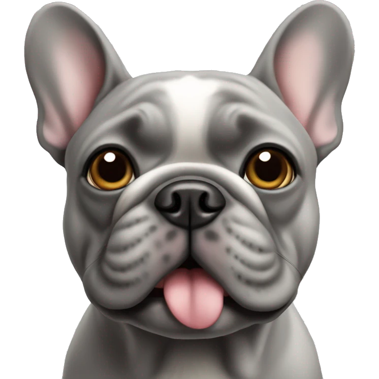 Grey french bulldog emoji