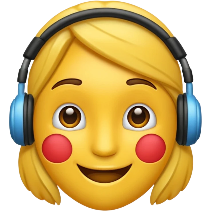 Un emojis feliz con audífonos puestos pero sin  naris un sencillo el emojis  emoji