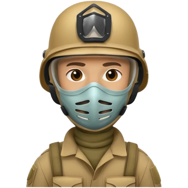 soldier with helmet and wearing mask emoji