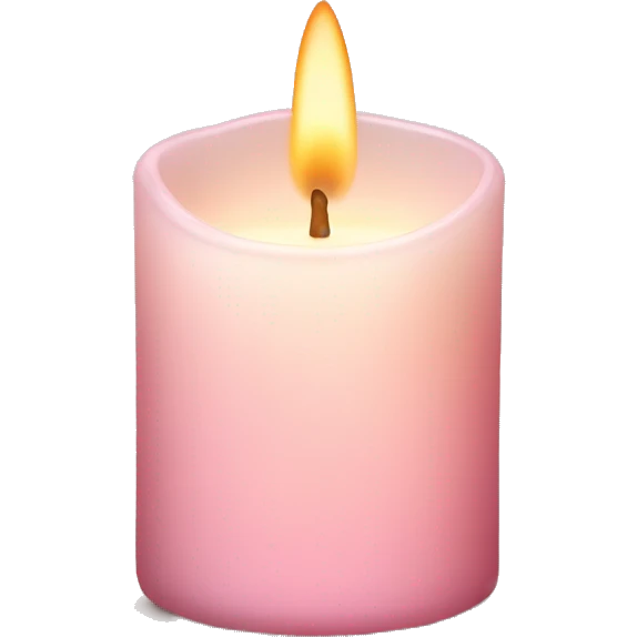 Pale pink glass candle with warm light emoji