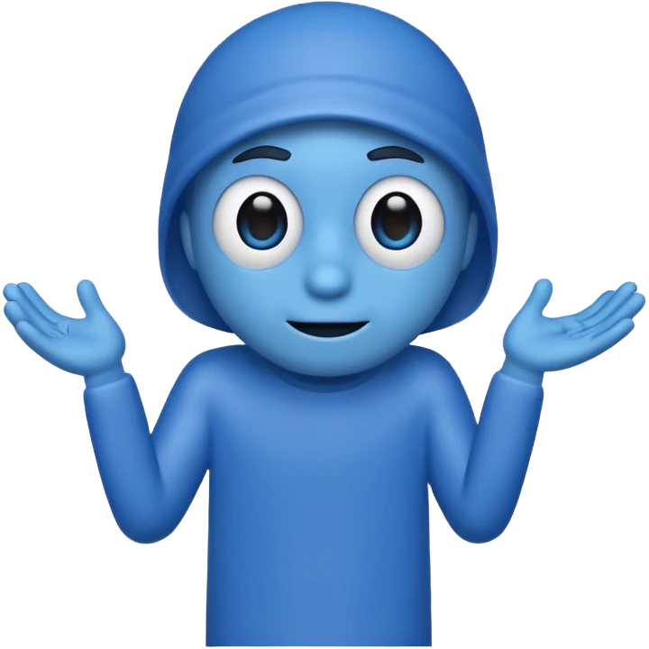 blue guy vrying emoji