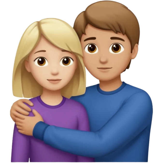 Amour à distance fille blonde et garçon brun tous les deux clair de peau  emoji