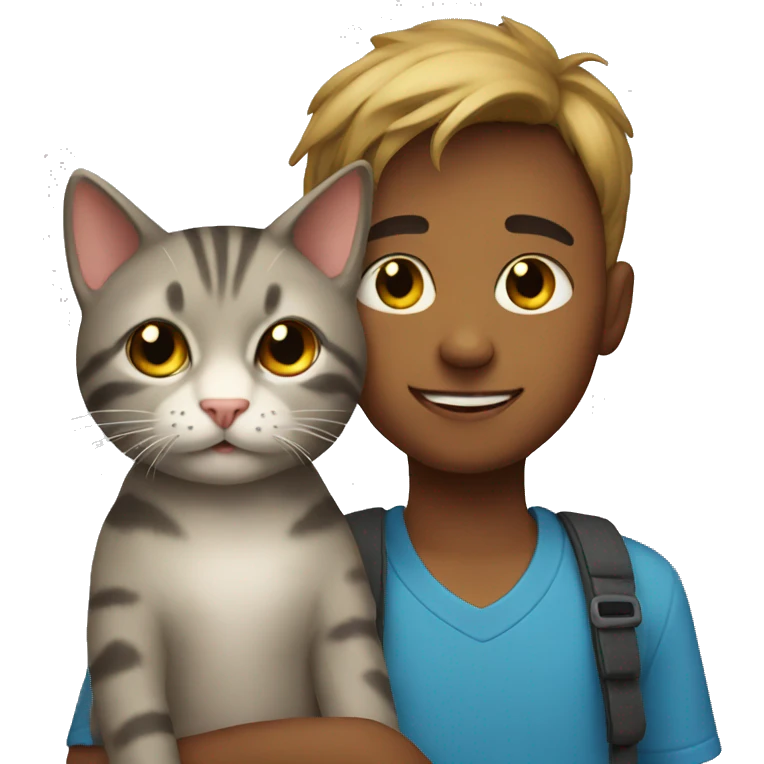boy with cat emoji