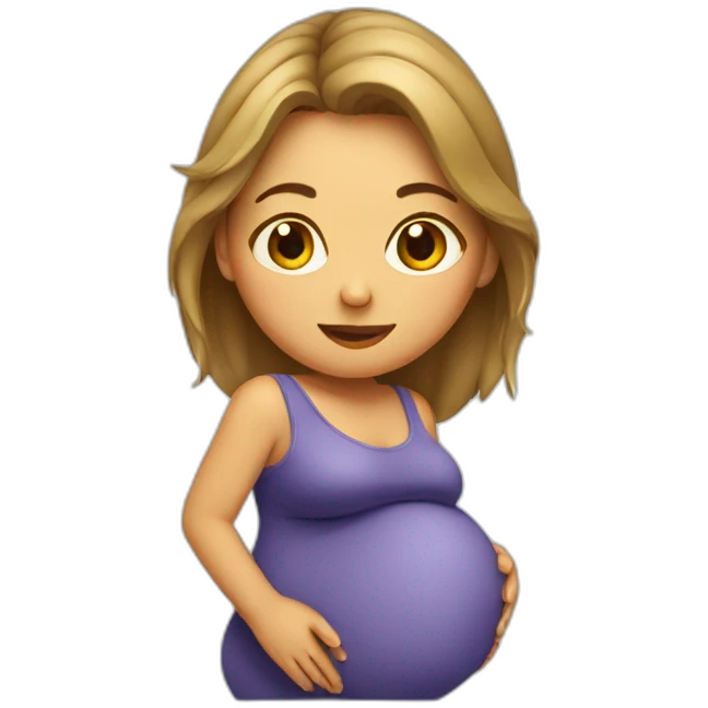 pregnant lady leaning over emoji