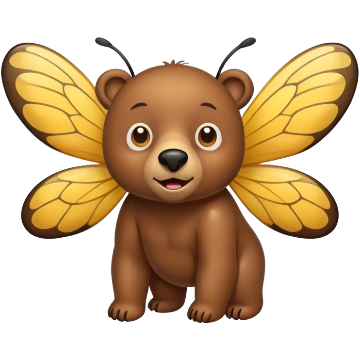 bear with bee wing emoji