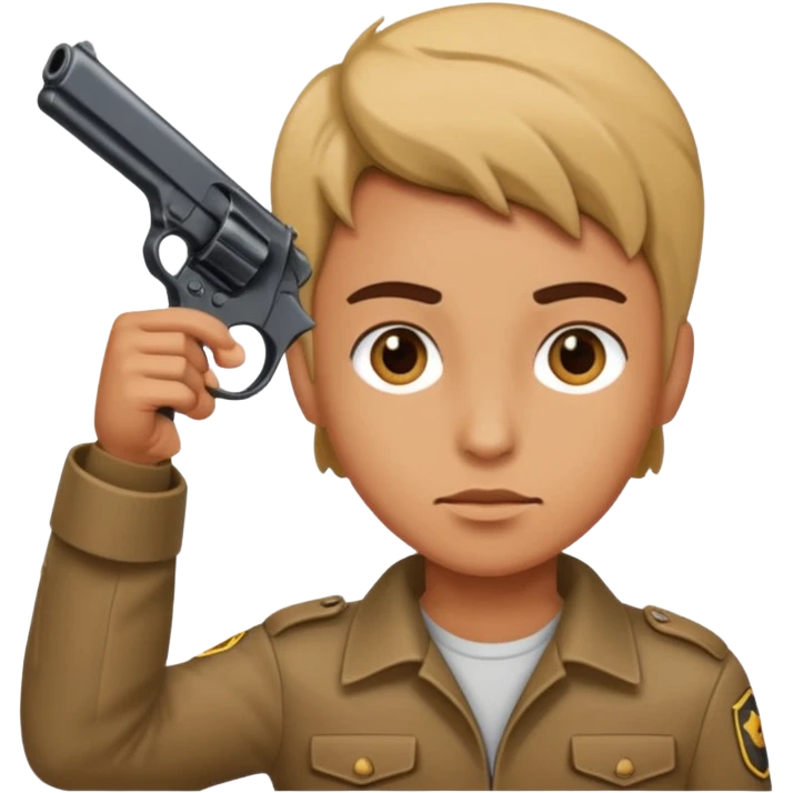 Gun pointed at head suicide kill emoji
