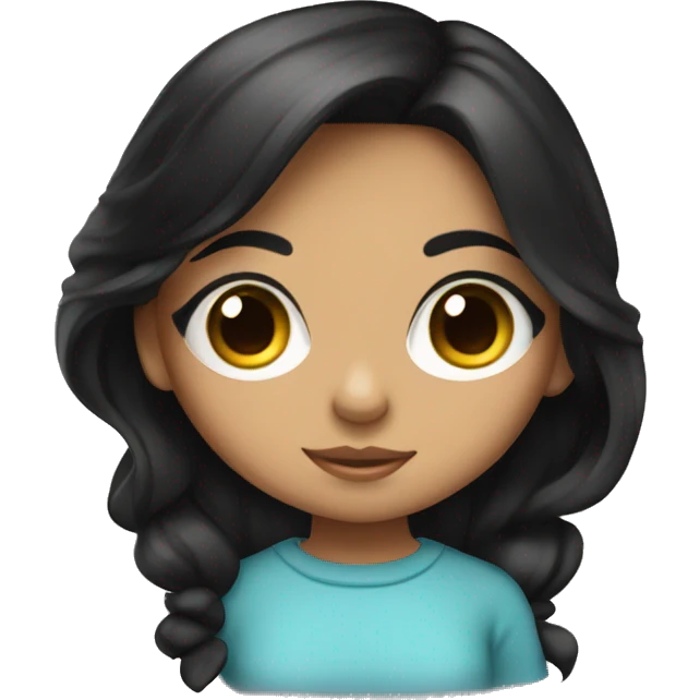 Cute hispanic girl with big eyes and black hair emoji