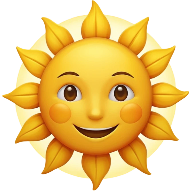 smiling sun emoji, simple and cheerful emoji