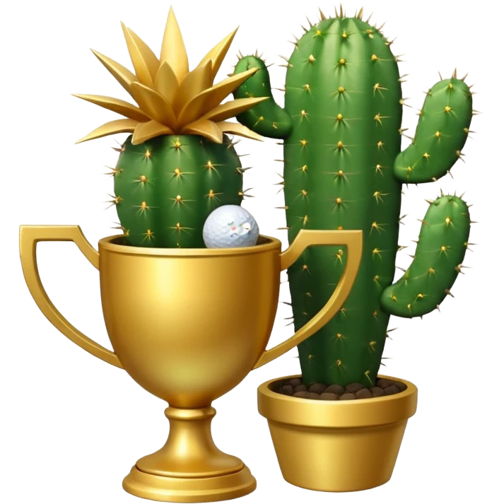 golf trophy cactus emoji