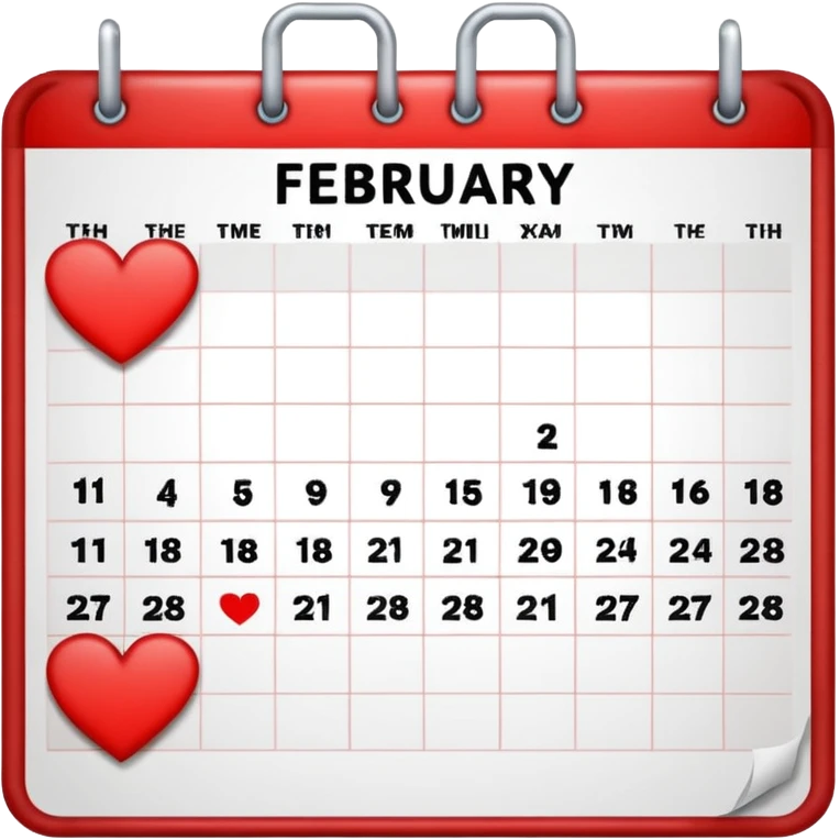 fecha del dia 11 de febrero solo en una pagina del calendario emoji