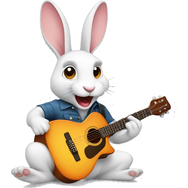 rabbit playing guitar emoji