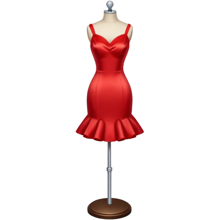 dress mannequin with tiny red dress emoji