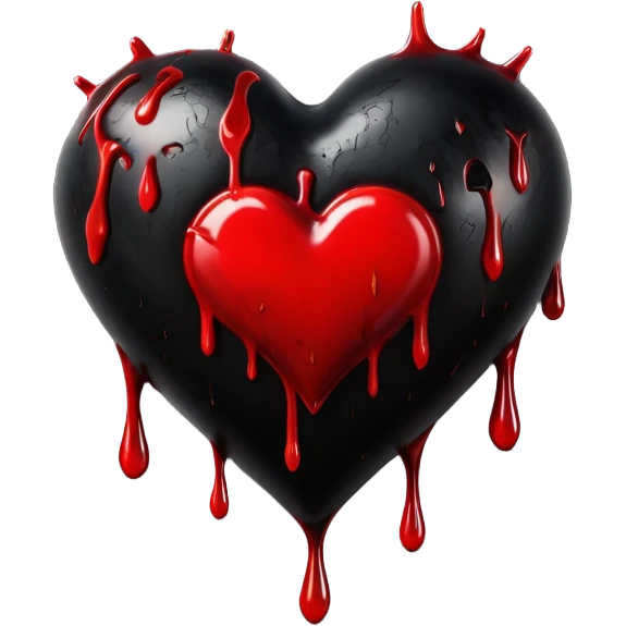 3d goth heart emoji
