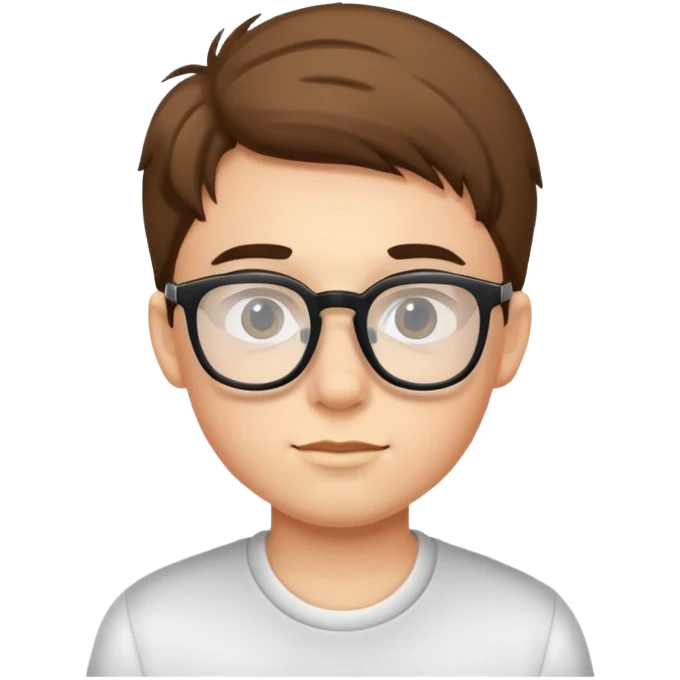 portrait of a boy with glasses emoji