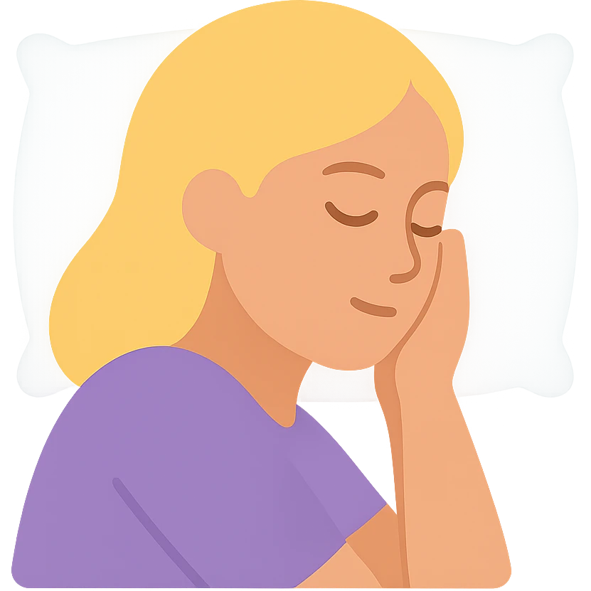 woman with blonde hair sleeping emoji