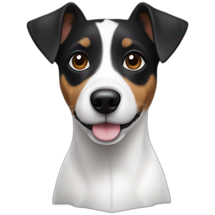 Black and white jack Russell emoji
