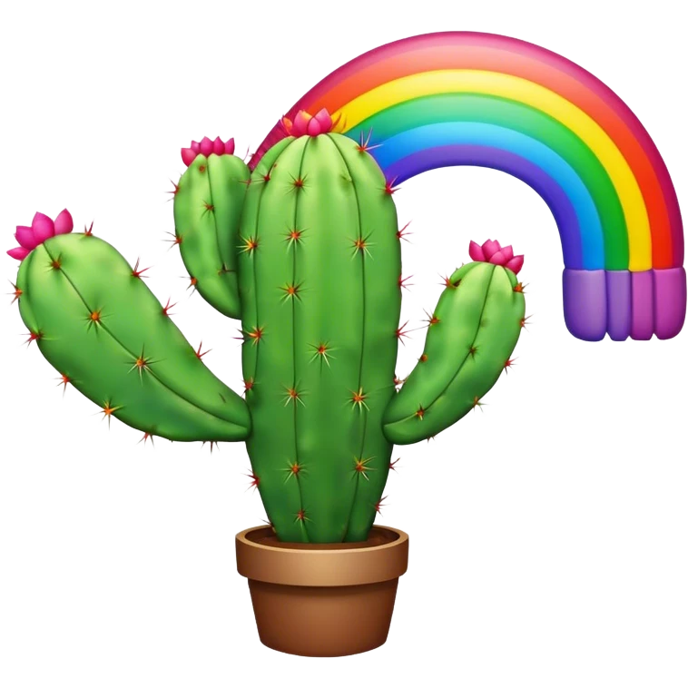 Rainbow cactus emoji