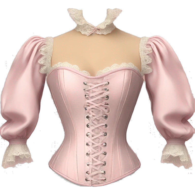 vintage rococo light pink corset with sleeves  emoji