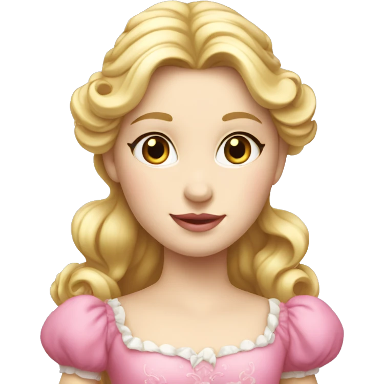 Blonde princess of the porcelain with pink dress emoji