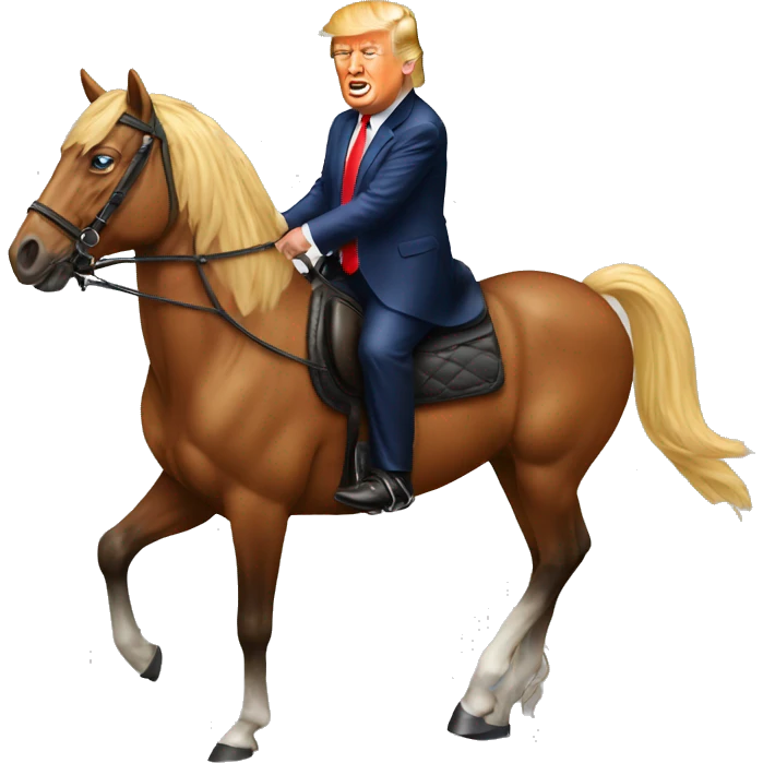 Donal trump riding a horse  emoji