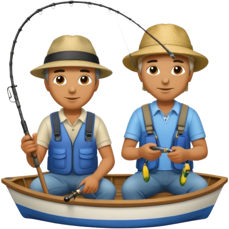 two mans fishing on a boat emoji
