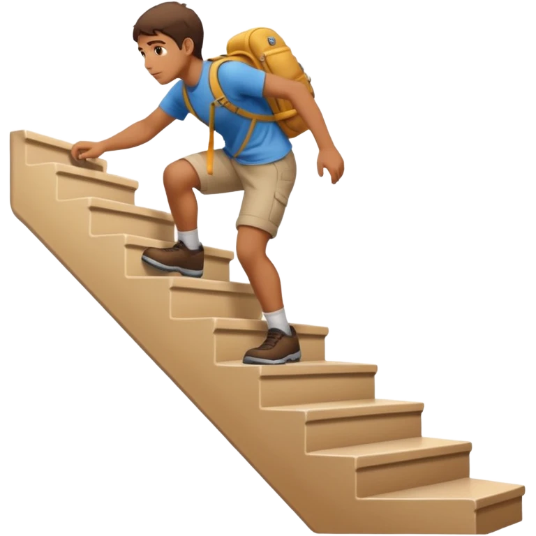 stairs with a person climbing upward emoji