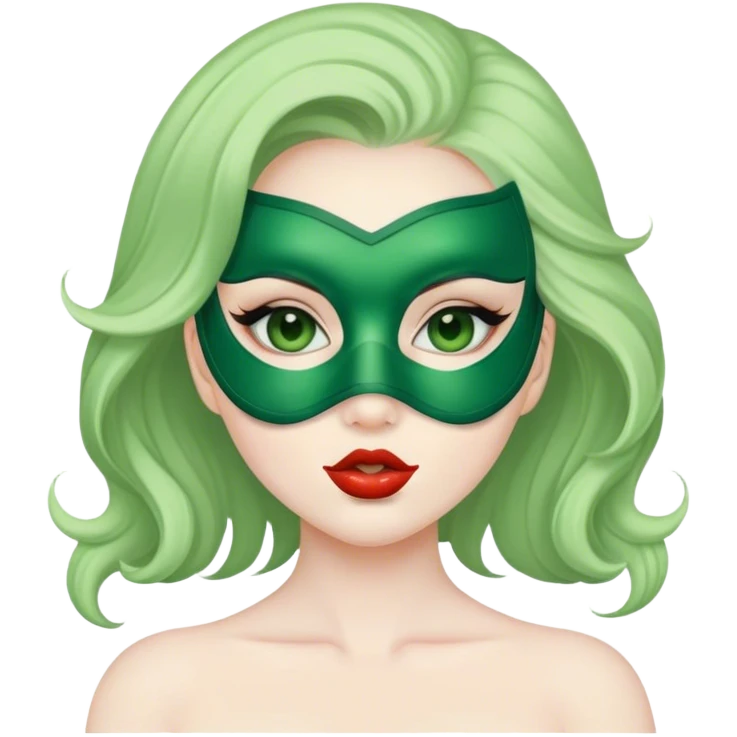 Kissy Missy green mask emoji