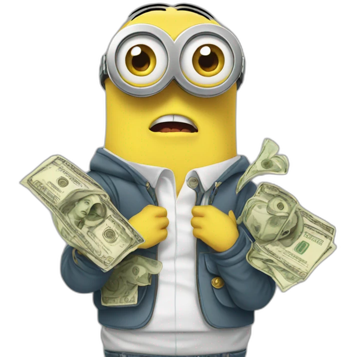minions with money, wearing gold watches emoji