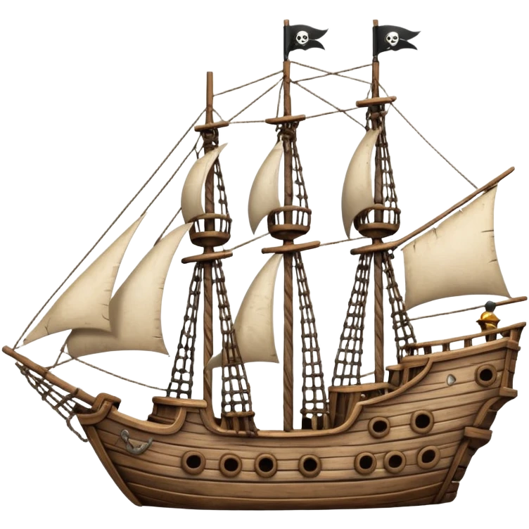 little pirate ship for penguins emoji