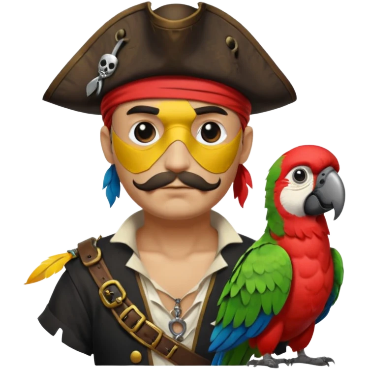 pirate and parrot emoji