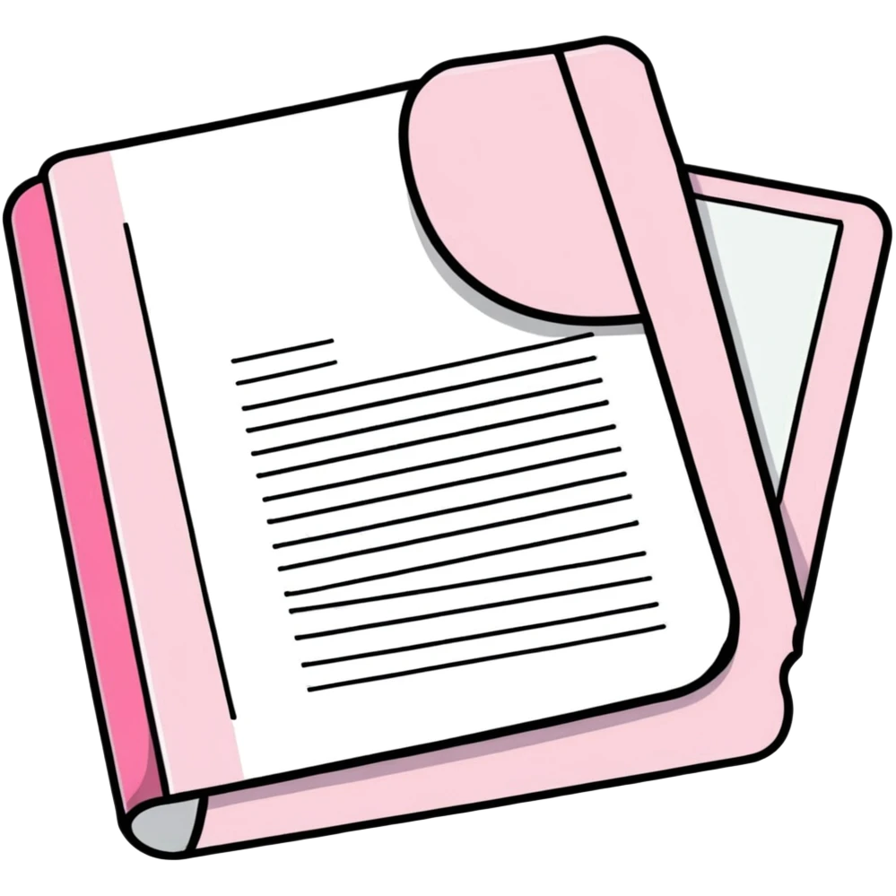 cute pink folder with papers emoji